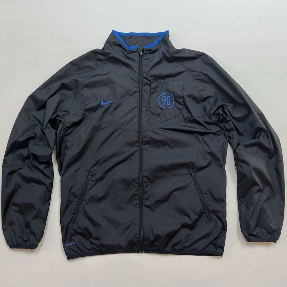 NEW NIKE Vintage Men's T90 Total 90 Football Soccer Tracksuit Kit Black Blue L